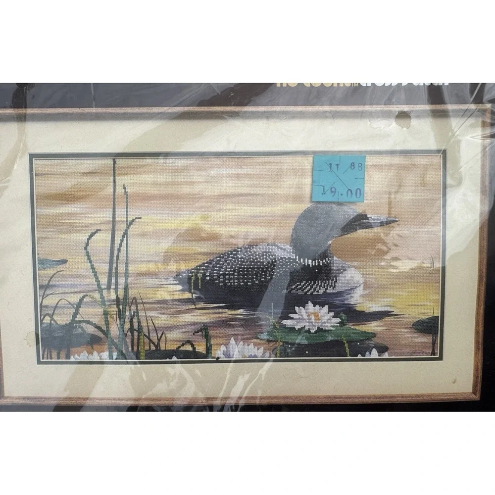 Vintage 1988 Dimensions Common Loon Cross Stitch Kit Wondering Moment Sealed